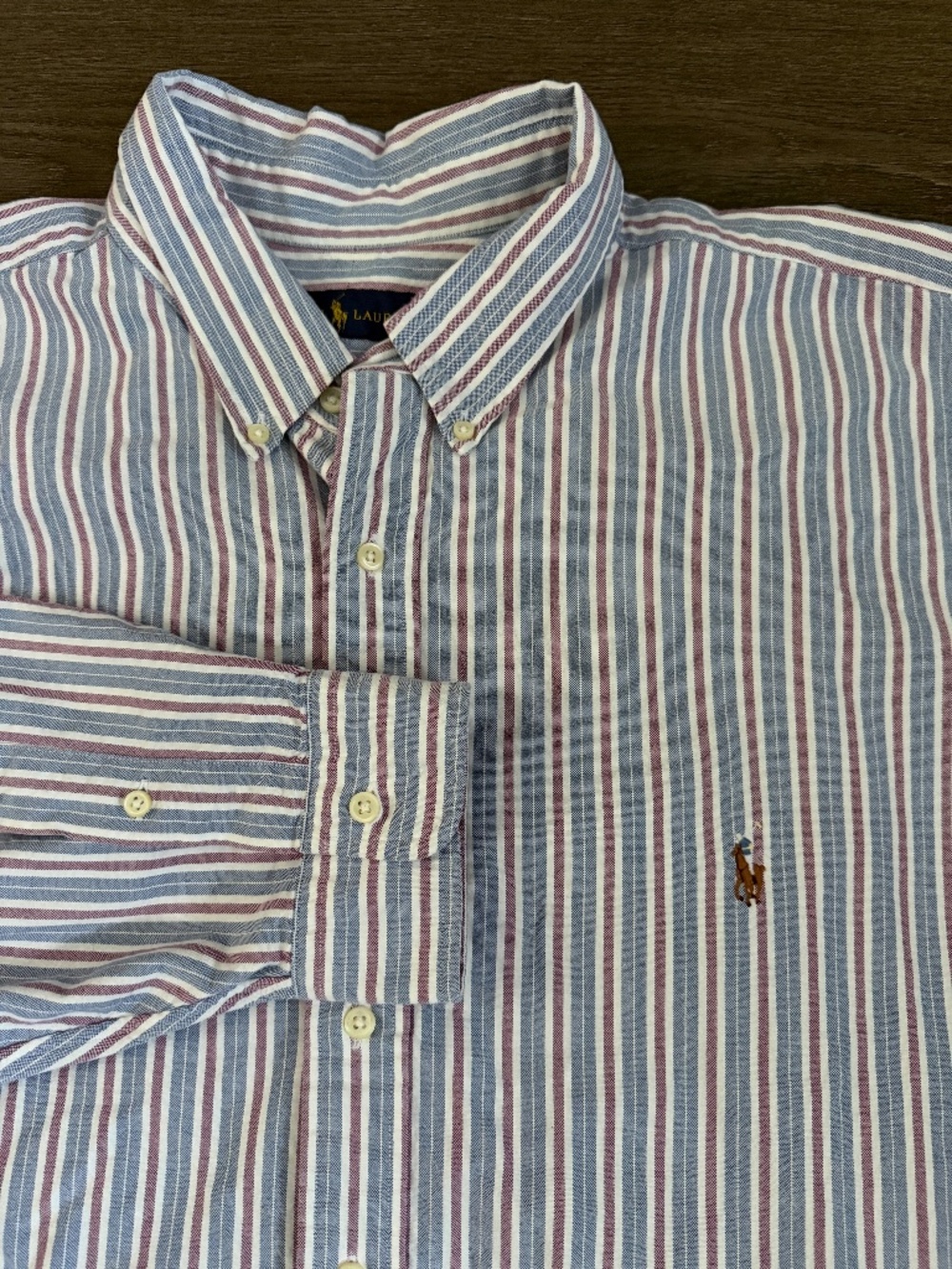 Ralph Lauren button down shirt men's size 3XB /36 striped cotton business casual